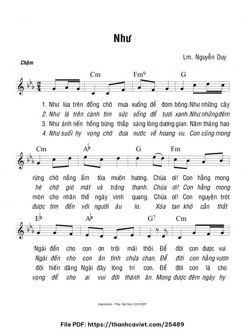 Như - Lm. Nguyễn Duy - trang 1