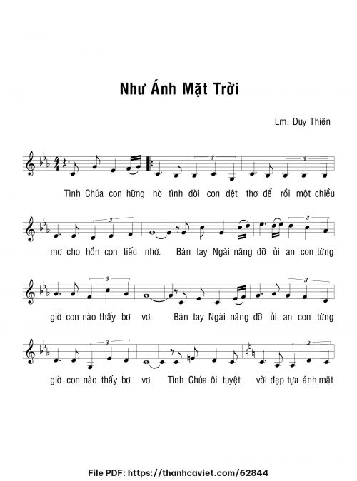 Như ánh mặt trời - Lm. Duy Thiên - trang 1