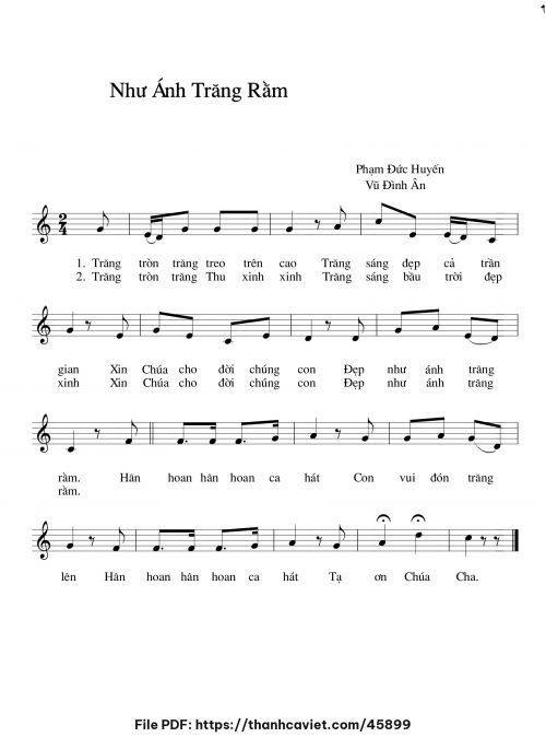 Như ánh Trăng rằm - Phạm Đức Huyến - Vũ Đình Ân - trang 1