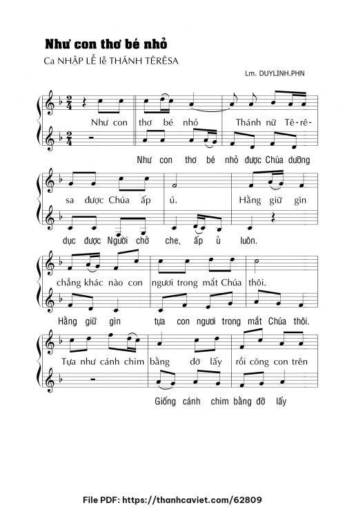 Như con thơ bé nhỏ - Lm. DUYLINH.PHN - trang 1
