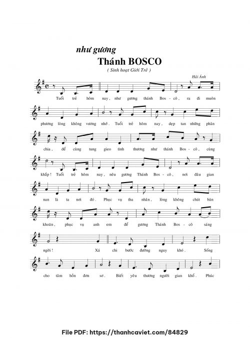 Như gương Boscô - Hải Ánh - trang 1