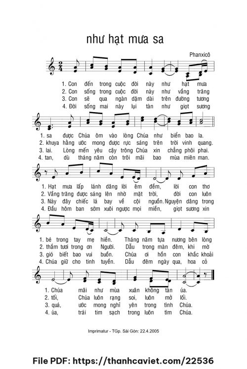 Như hạt mưa sa - Phanxicô - trang 1