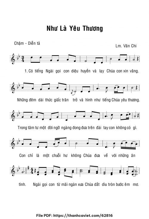 Như là yêu thương - Lm. Văn Chi - trang 1