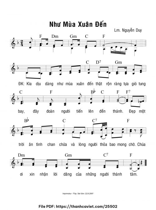 Như mùa xuân đến - Lm. Nguyễn Duy - trang 1