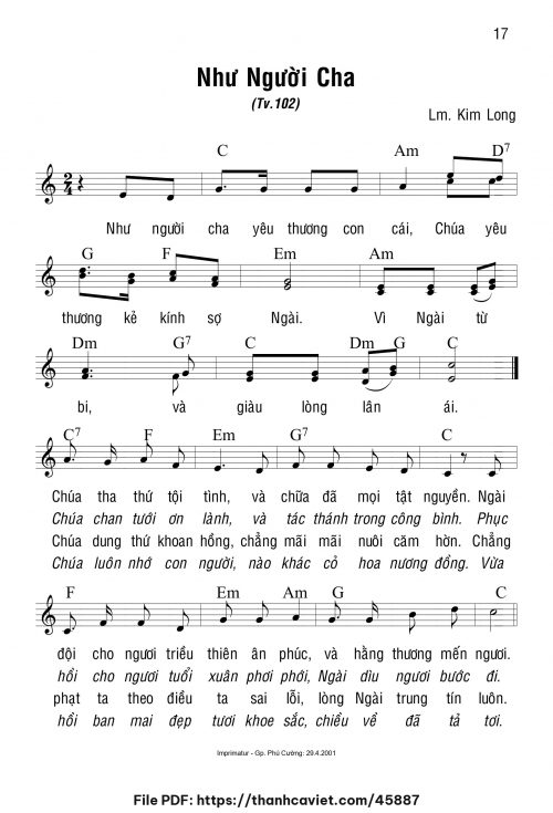 Như người Cha - Lm. Kim Long - trang 1