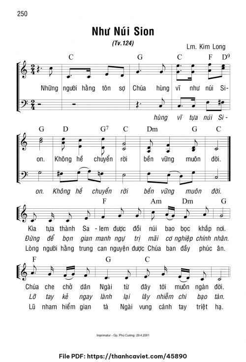Như núi Sion - Lm. Kim Long - trang 1