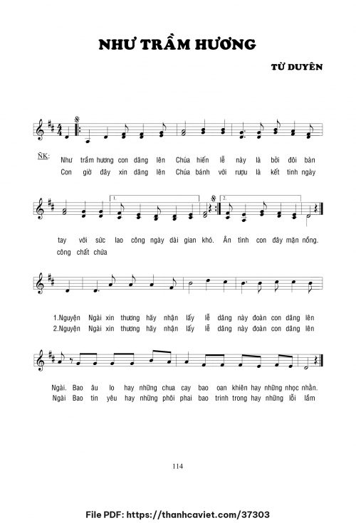 Như trầm hương - Lm. Từ Duyên - trang 1