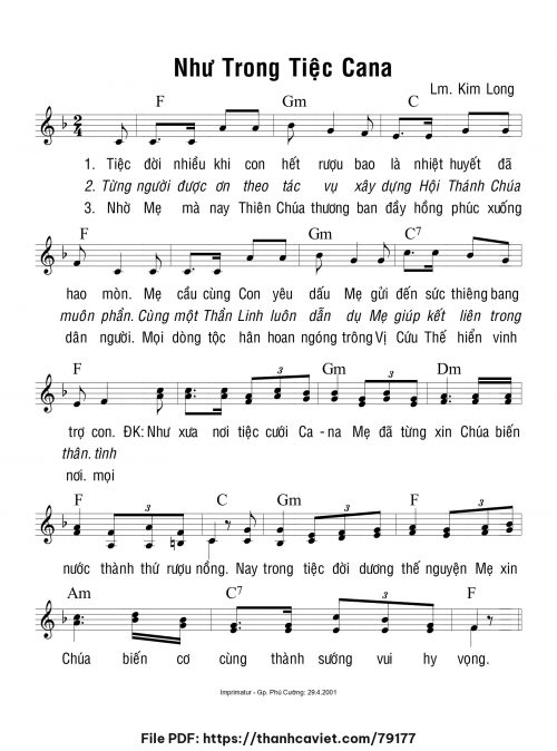 Như trong tiệc Cana - Lm. Kim Long - trang 1