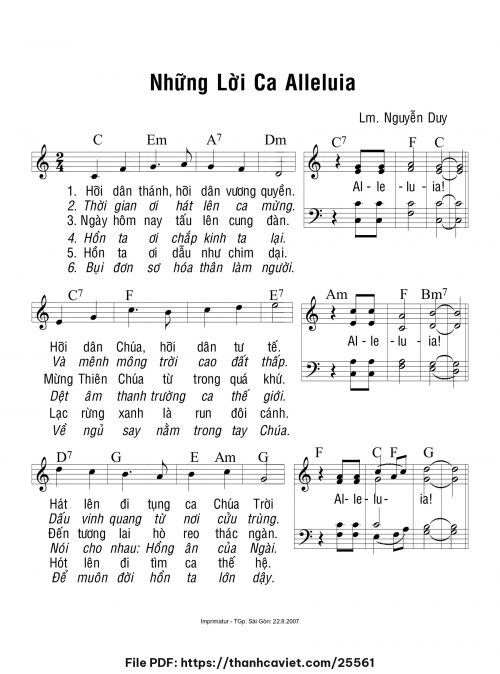 Những lời ca Allêluia - Lm. Nguyễn Duy - trang 1