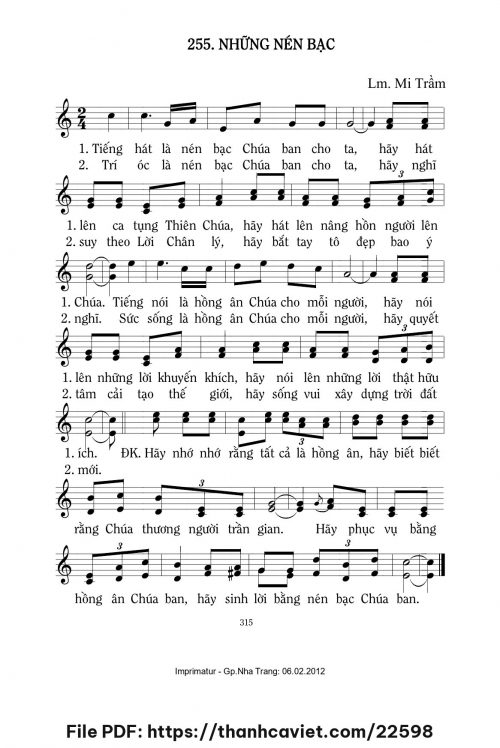 Những nén bạc - Lm. Mi Trầm - trang 1