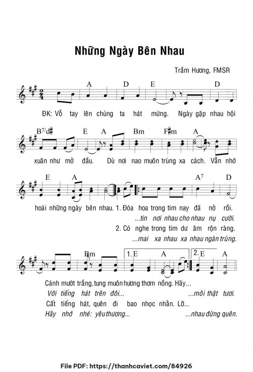 Những ngày bên nhau - Sr. Trầm Hương - trang 1