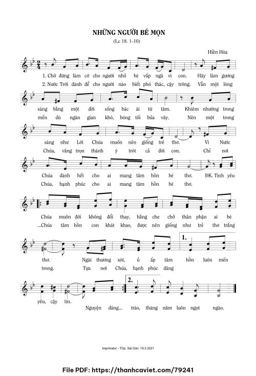 Những người bé mọn - Sr. Hiền Hòa - trang 1