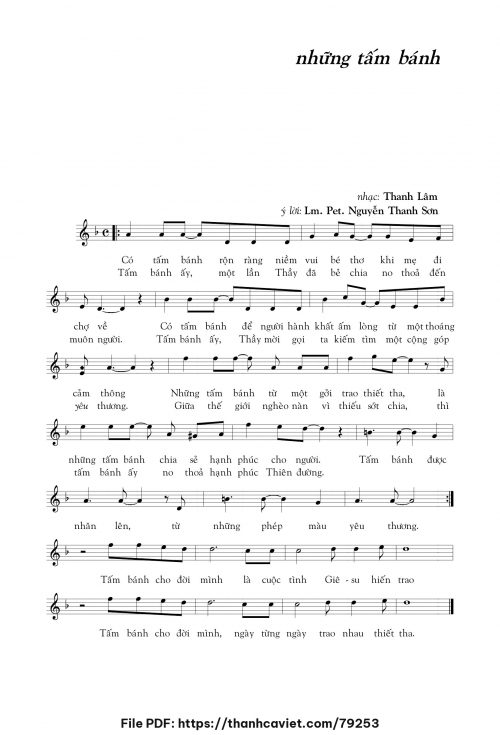 Những tấm bánh - Thanh Lâm (Song Mộc) - trang 1