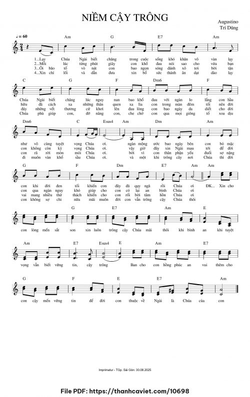 Niềm cậy trông - Augustino Trí Dũng - trang 1
