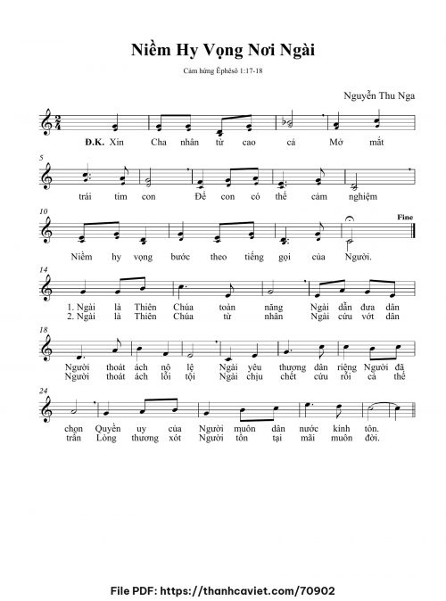 Niềm hy vọng nơi Ngài - Nguyễn Thu Nga - trang 1