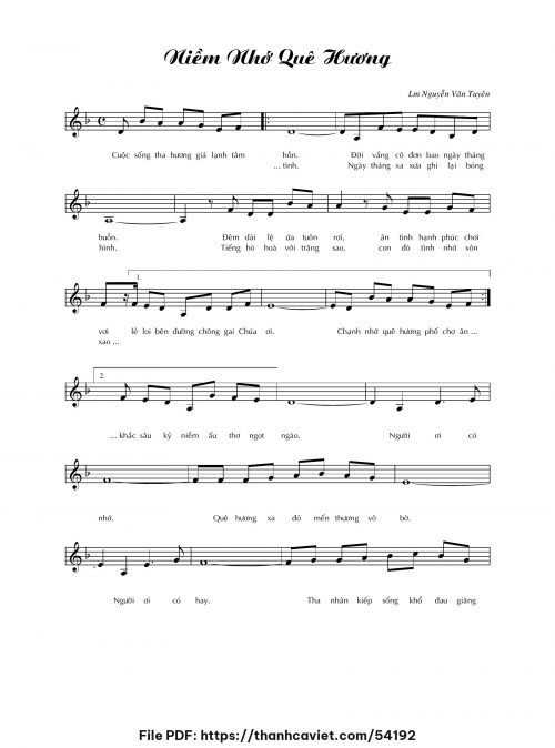 Niềm nhớ quê hương - Lm. Nguyễn Văn Tuyên - trang 1