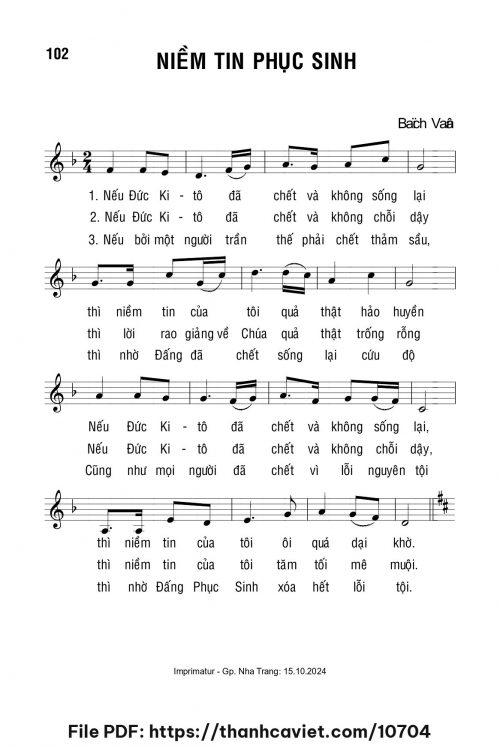 Niềm tin phục sinh - Lm. Bạch Vân - trang 1