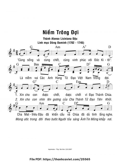 Niềm trông đợi - Lm. Nguyễn Duy - trang 1