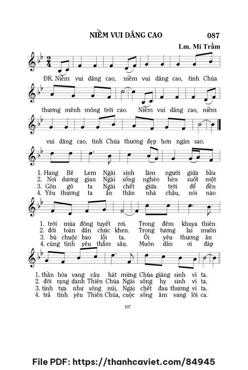 Niềm vui dâng cao - Lm. Mi Trầm - trang 1