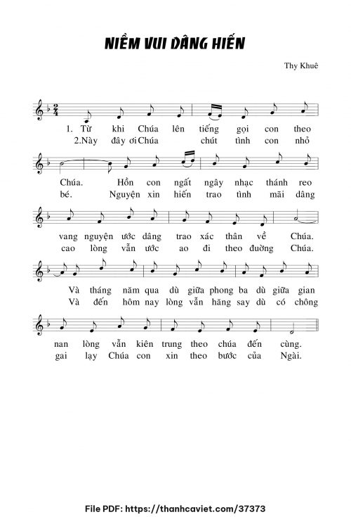 Niềm vui dâng hiến - Thy Khuê - trang 1