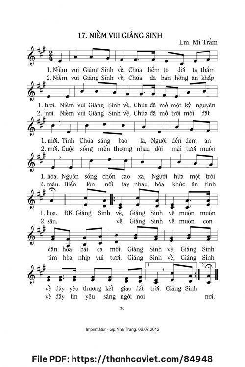 Niềm vui Giáng Sinh - Lm. Mi Trầm - trang 1