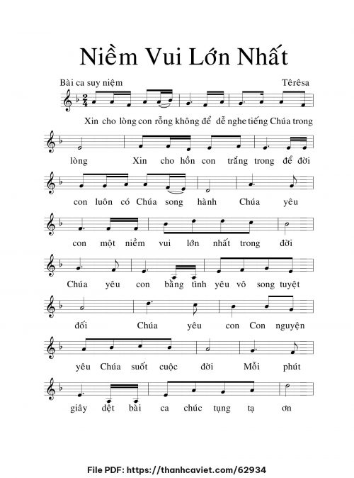 Niềm vui lớn nhất - Sr. Têrêsa - trang 1