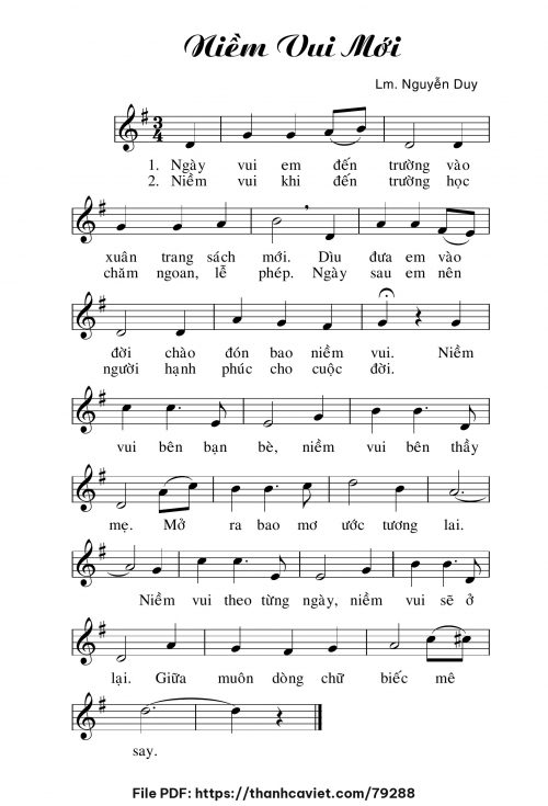 Niềm vui mới - Lm. Nguyễn Duy - trang 1