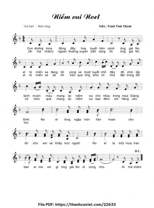Niềm vui Noel - Trịnh Vĩnh Thành - trang 1
