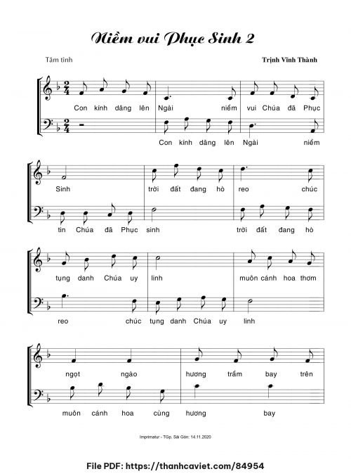 Niềm vui Phục Sinh 2 - Trịnh Vĩnh Thành - trang 1