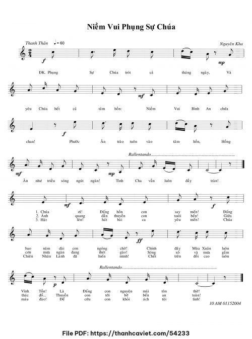 Niềm vui phụng sự Chúa - Nguyên Kha - trang 1
