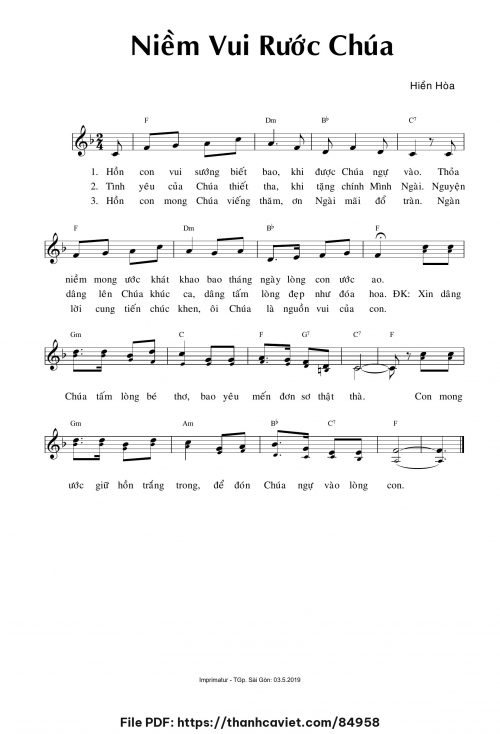 Niềm vui rước Chúa - Sr. Hiền Hòa - trang 1