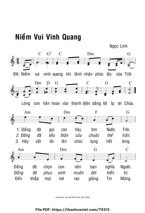 Niềm vui vinh quang - Ngọc Linh - trang 1