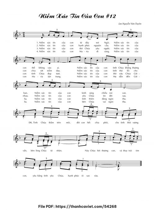 Niềm xác tín của con 12 - Lm. Nguyễn Văn Tuyên - trang 1
