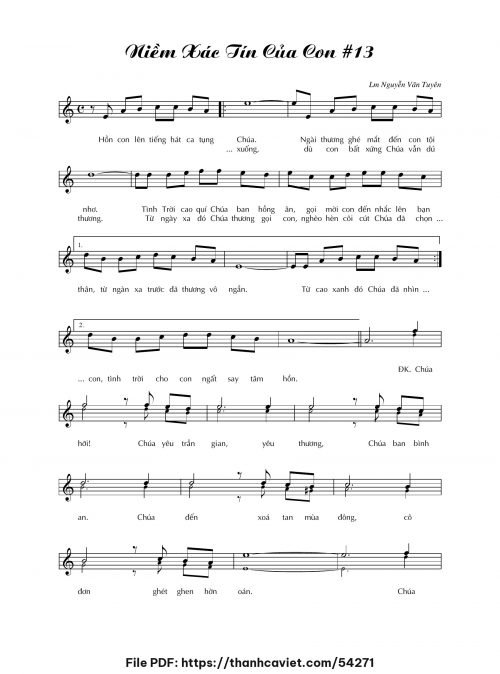 Niềm xác tín của con 13 - Lm. Nguyễn Văn Tuyên - trang 1