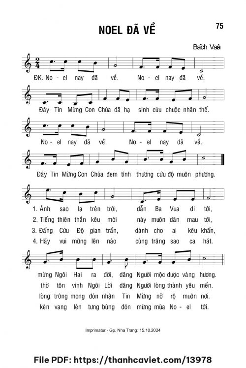 Noel đã về - Lm. Bạch Vân - trang 1