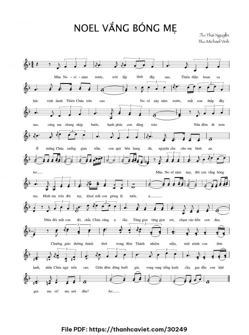 Noel vắng bòng mẹ - Lm. Xuân Hy Vọng - trang 1