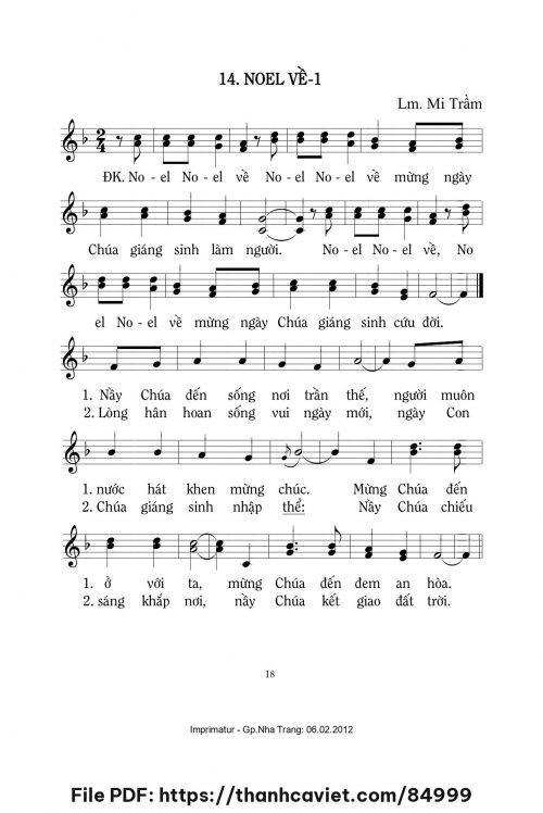 Noel về 1 - Lm. Mi Trầm - trang 1