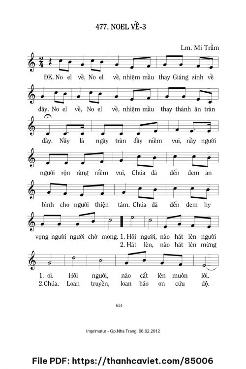 Noel về 3 - Lm. Mi Trầm - trang 1