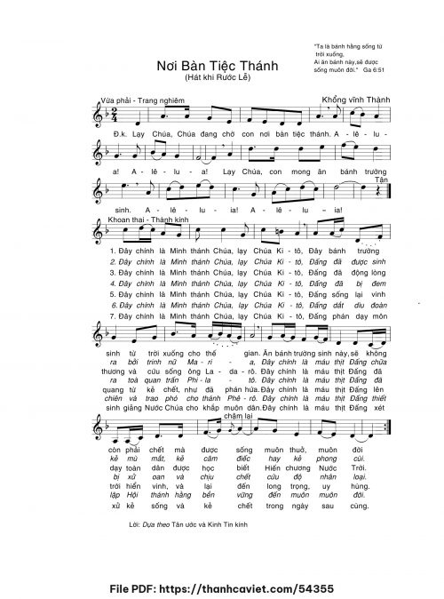 Nơi bàn tiệc thánh - Khổng Vĩnh Thành - trang 1