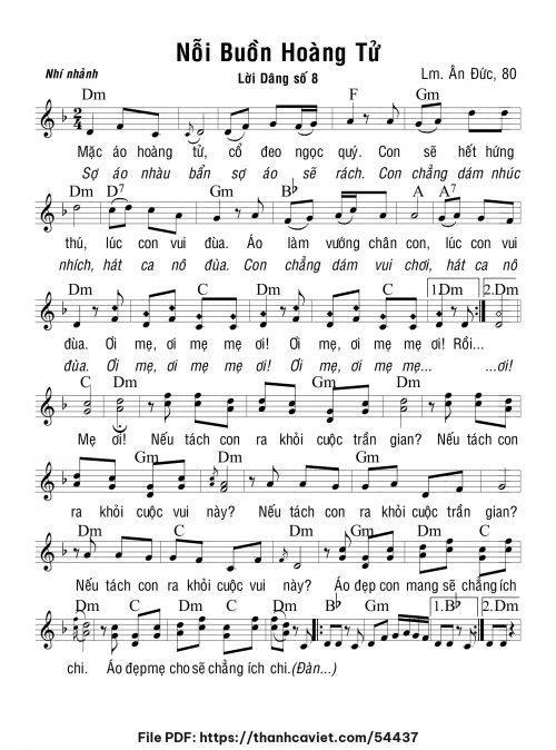 Nỗi buồn Hoàng tử - Lm. Ân Đức - trang 1