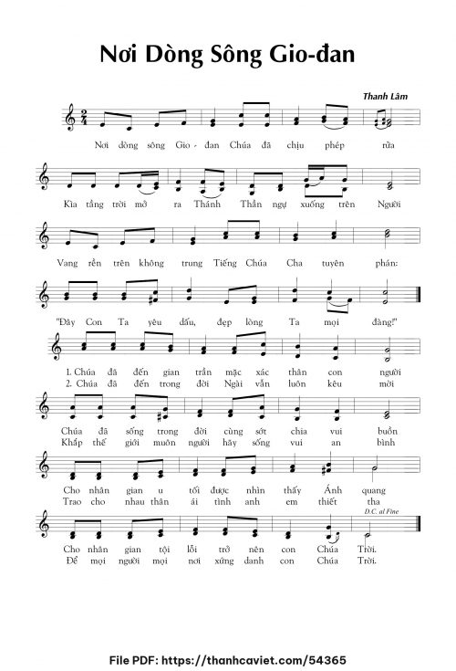 Nơi dòng sông Giođan - Thanh Lâm (Song Mộc) - trang 1