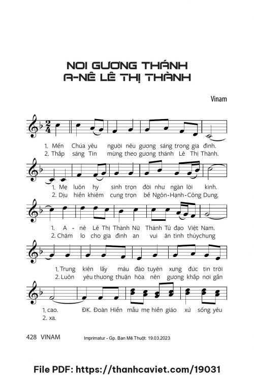 Noi gương Thánh Anê Lê Thị Thành - Vinam - trang 1