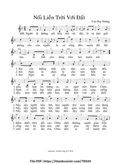 Nối liền trời với đất - Cao Huy Hoàng - trang 1