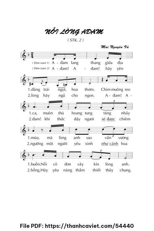 Nỗi lòng Ađam - Mai Nguyên Vũ - trang 1