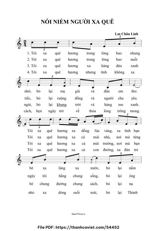 Nỗi niềm người xa quê - Lm. Châu Linh - trang 1