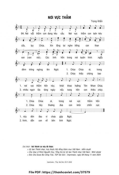 Nơi vực thẳm - Lm. Trọng Khẩn - trang 1