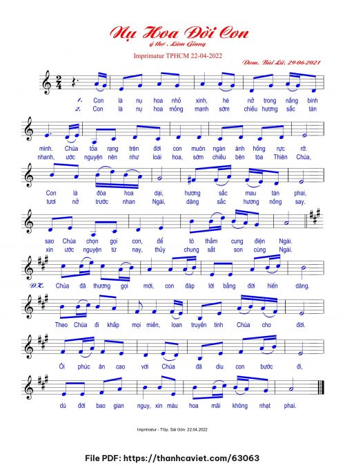 Nụ hoa đời con - Dom. Bùi Lữ - trang 1