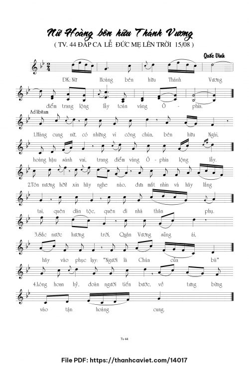 Nữ Hoàng bên hữu Thánh Vương - Quốc Vinh - trang 1