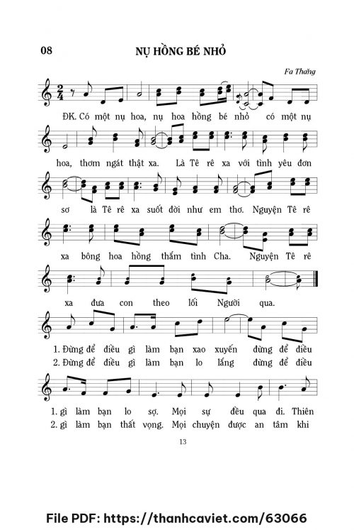 Nụ hồng bé nhỏ - Lm. Fa Thăng - trang 1