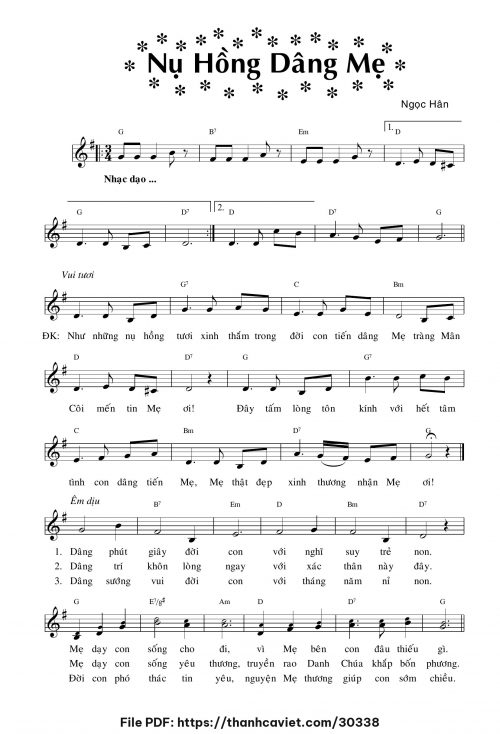 Nụ hồng dâng Mẹ - Lm. Ngọc Hân - trang 1